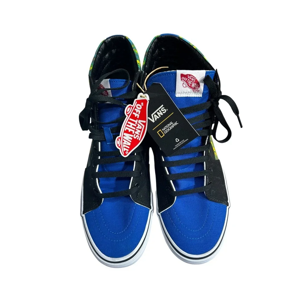 Vans x National Geographic Sk8-Hi Reissue Blue Black Fish Print Mens 12 Sneaker